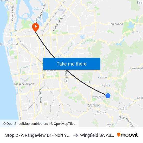 Stop 27A Rangeview Dr - North West side to Wingfield SA Australia map