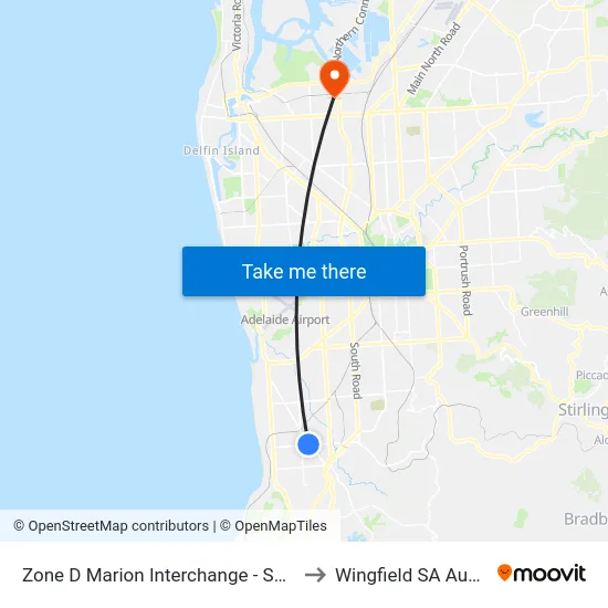 Zone D Marion Interchange - South side to Wingfield SA Australia map