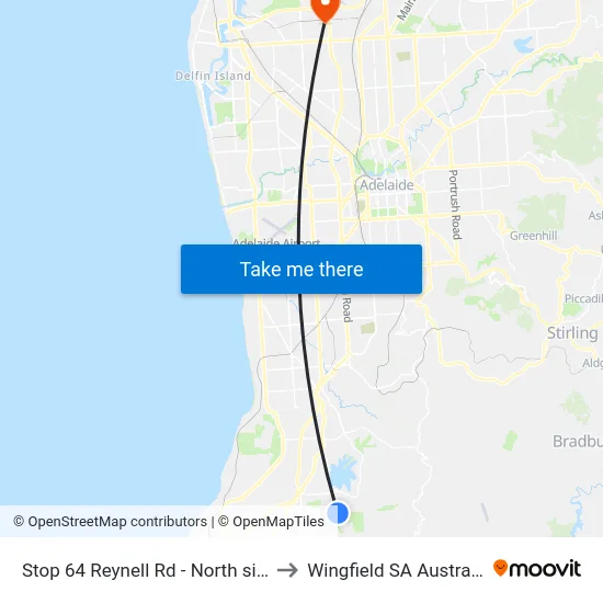 Stop 64 Reynell Rd - North side to Wingfield SA Australia map