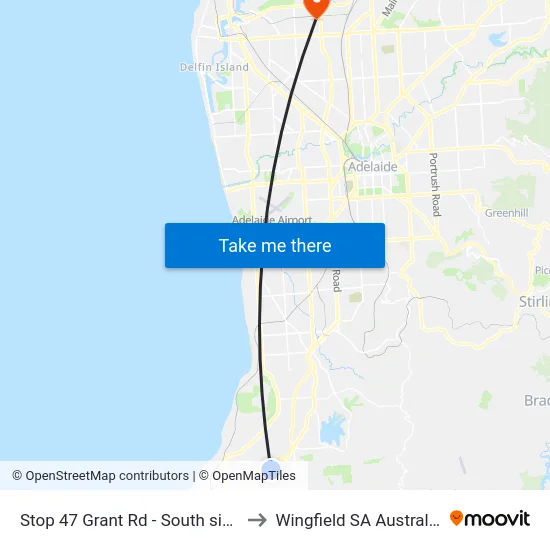 Stop 47 Grant Rd - South side to Wingfield SA Australia map
