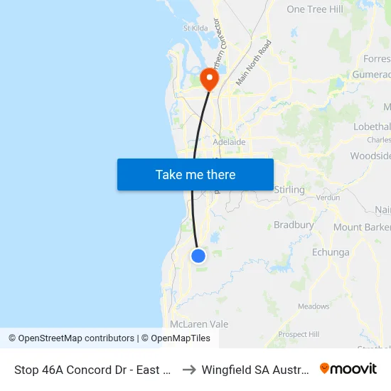 Stop 46A Concord Dr - East side to Wingfield SA Australia map