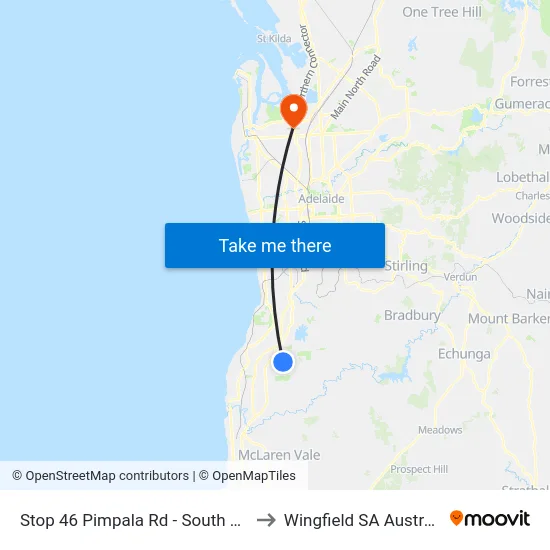 Stop 46 Pimpala Rd - South side to Wingfield SA Australia map