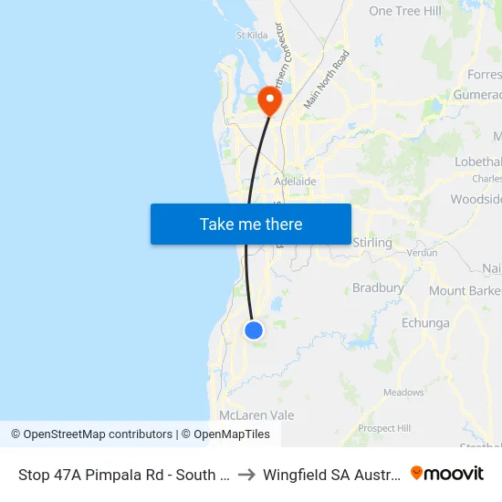 Stop 47A Pimpala Rd - South side to Wingfield SA Australia map