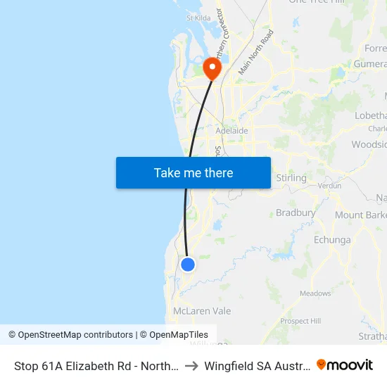 Stop 61A Elizabeth Rd - North side to Wingfield SA Australia map