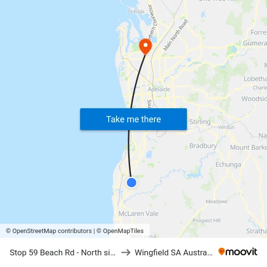 Stop 59 Beach Rd - North side to Wingfield SA Australia map