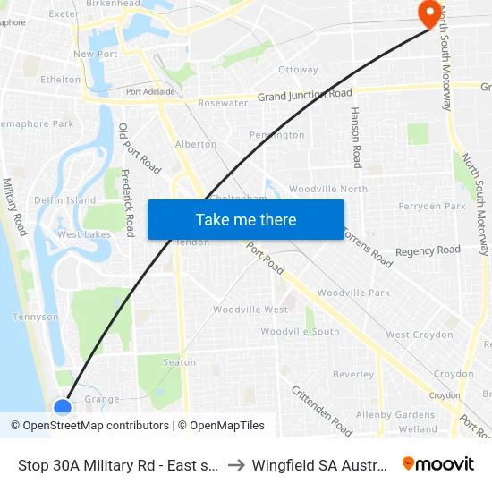 Stop 30A Military Rd - East side to Wingfield SA Australia map