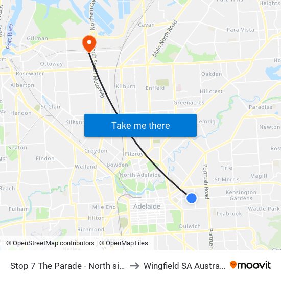 Stop 7 The Parade - North side to Wingfield SA Australia map