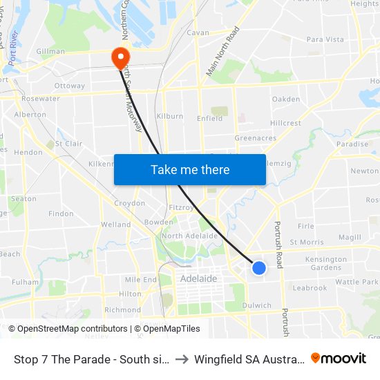 Stop 7 The Parade - South side to Wingfield SA Australia map