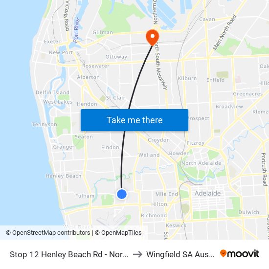 Stop 12 Henley Beach Rd - North side to Wingfield SA Australia map