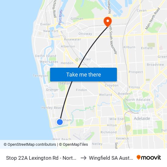 Stop 22A Lexington Rd - North side to Wingfield SA Australia map
