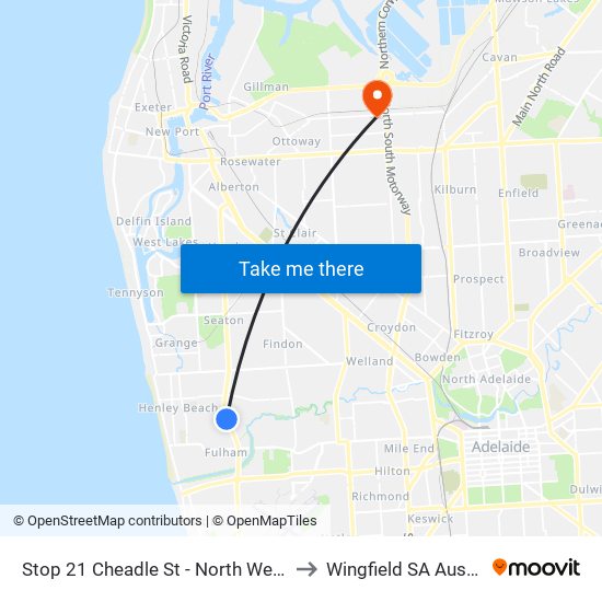 Stop 21 Cheadle St - North West side to Wingfield SA Australia map