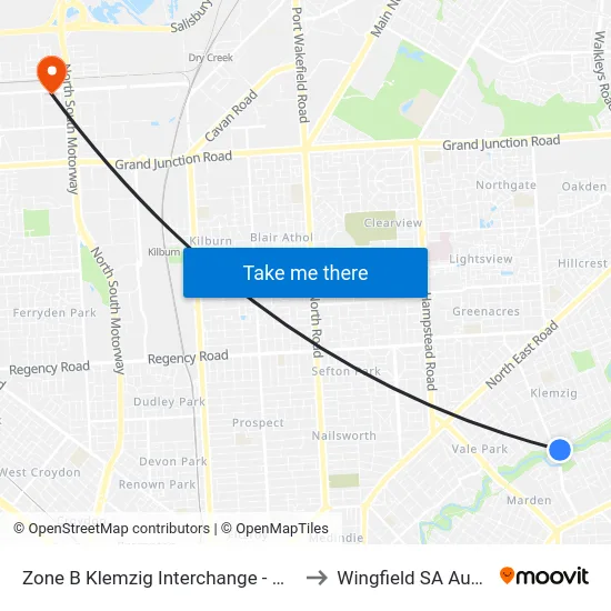 Zone B Klemzig Interchange - West side to Wingfield SA Australia map