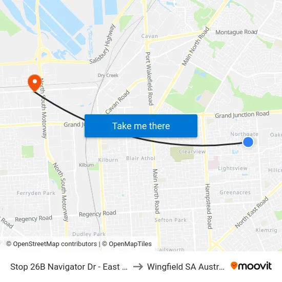 Stop 26B Navigator Dr - East side to Wingfield SA Australia map