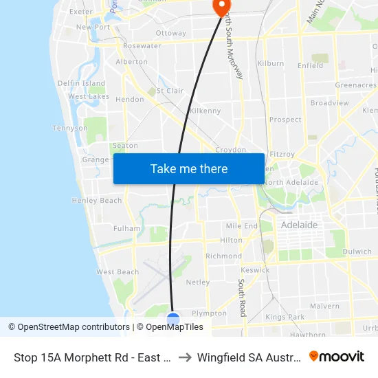 Stop 15A Morphett Rd - East side to Wingfield SA Australia map