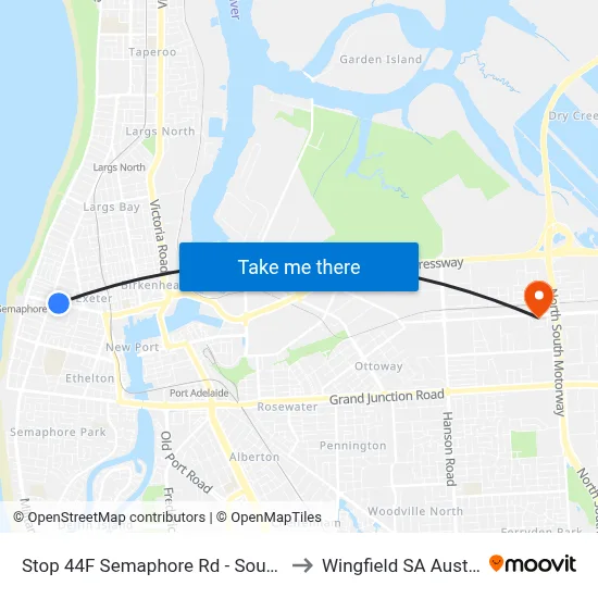 Stop 44F Semaphore Rd - South side to Wingfield SA Australia map