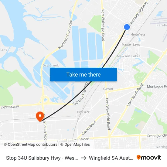 Stop 34U Salisbury Hwy - West side to Wingfield SA Australia map