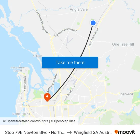 Stop 79E Newton Blvd - North side to Wingfield SA Australia map