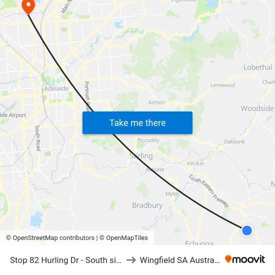 Stop 82 Hurling Dr - South side to Wingfield SA Australia map