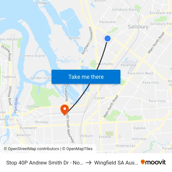 Stop 40P Andrew Smith Dr - North side to Wingfield SA Australia map