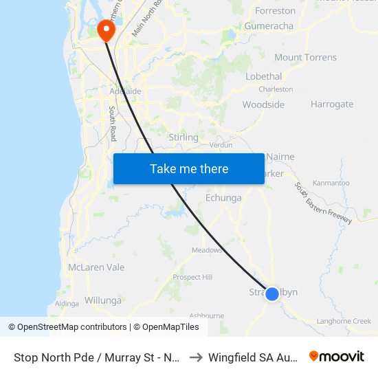Stop North Pde / Murray St - North side to Wingfield SA Australia map