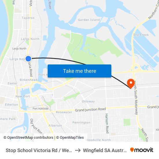 Stop School Victoria Rd / Weir St to Wingfield SA Australia map