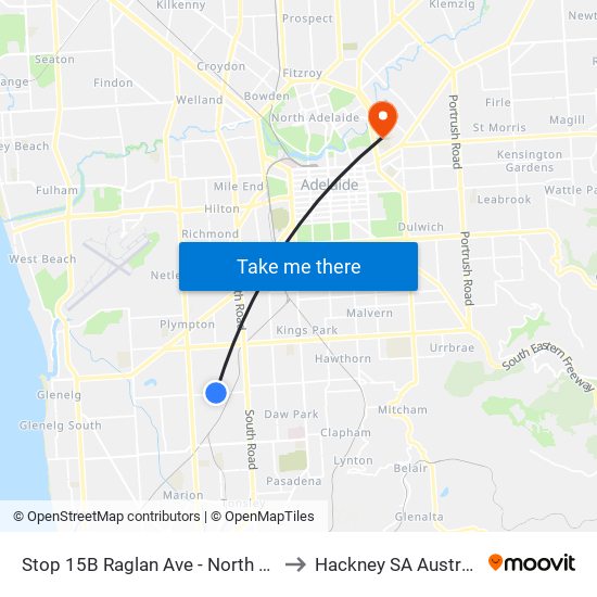 Stop 15B Raglan Ave - North side to Hackney SA Australia map