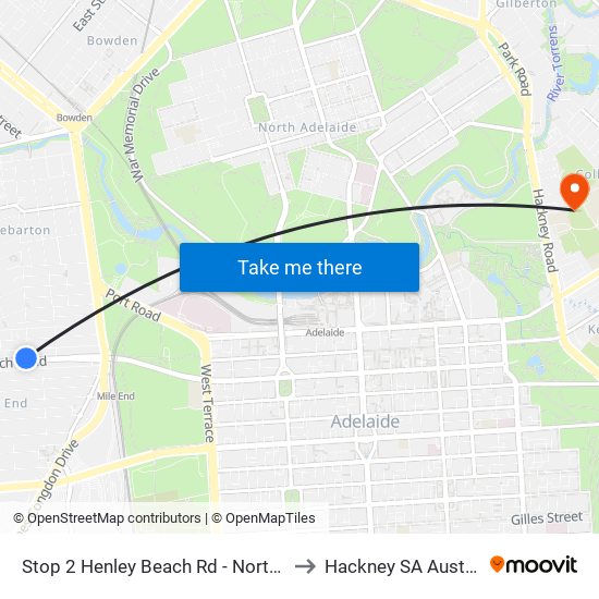 Stop 2 Henley Beach Rd - North side to Hackney SA Australia map