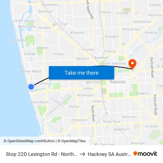 Stop 22D Lexington Rd - North side to Hackney SA Australia map