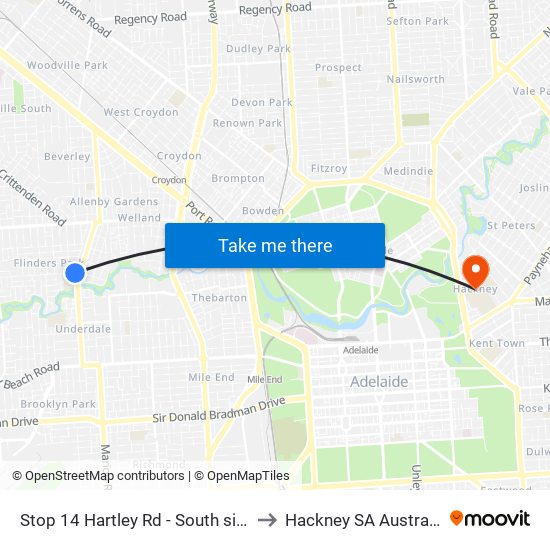 Stop 14 Hartley Rd - South side to Hackney SA Australia map