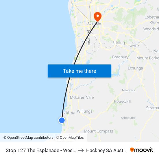 Stop 127 The Esplanade - West side to Hackney SA Australia map