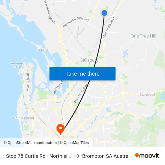 Stop 78 Curtis Rd - North side to Brompton SA Australia map