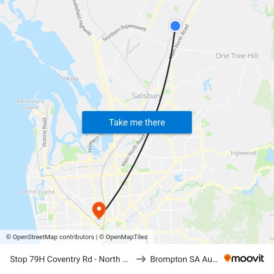 Stop 79H Coventry Rd - North West side to Brompton SA Australia map