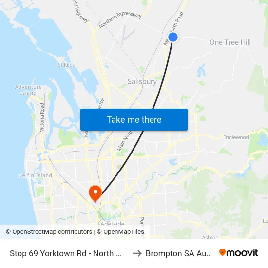 Stop 69 Yorktown Rd - North West side to Brompton SA Australia map