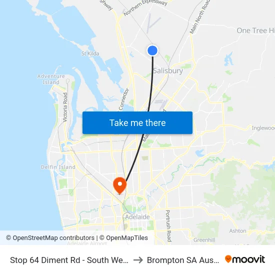 Stop 64 Diment Rd - South West side to Brompton SA Australia map