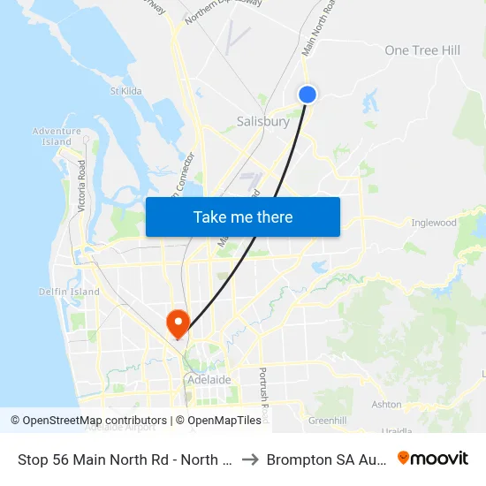 Stop 56 Main North Rd - North East side to Brompton SA Australia map