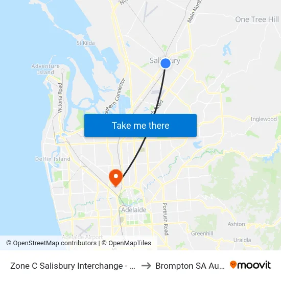 Zone C Salisbury Interchange - West Side to Brompton SA Australia map