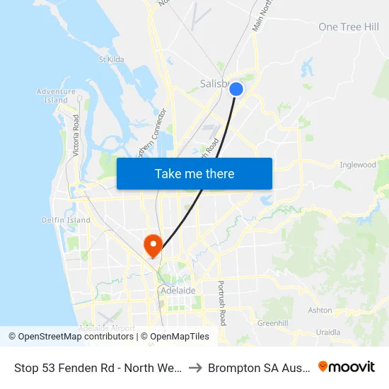 Stop 53 Fenden Rd - North West side to Brompton SA Australia map