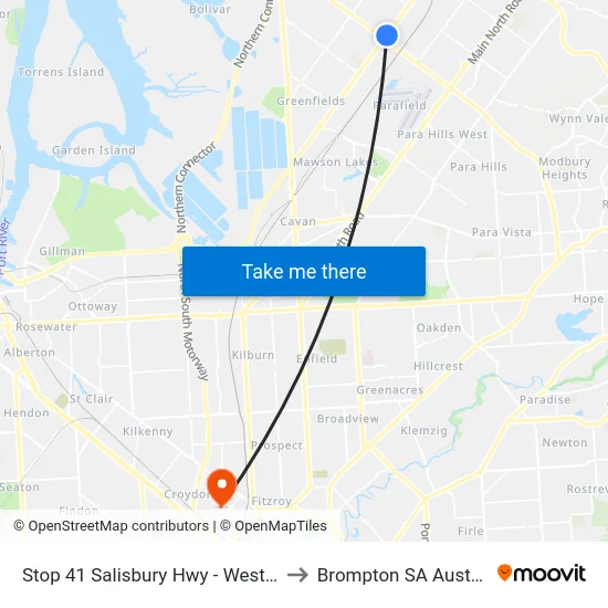 Stop 41 Salisbury Hwy - West side to Brompton SA Australia map