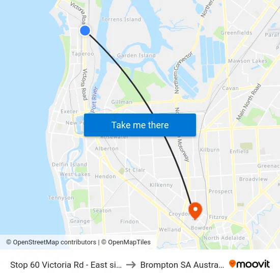 Stop 60 Victoria Rd - East side to Brompton SA Australia map