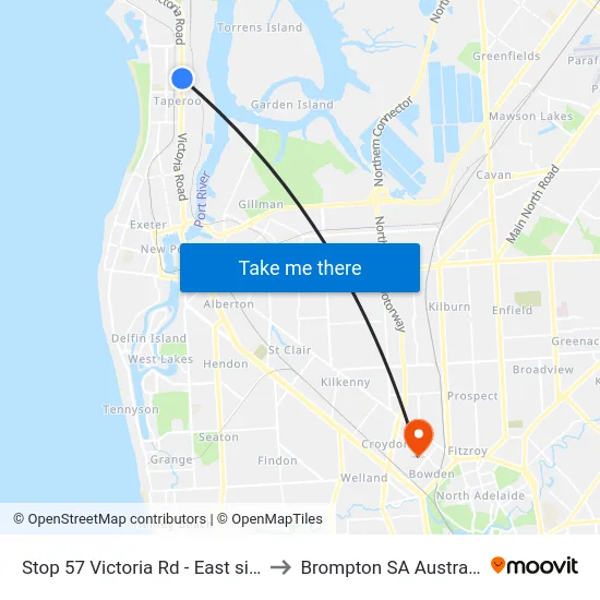 Stop 57 Victoria Rd - East side to Brompton SA Australia map