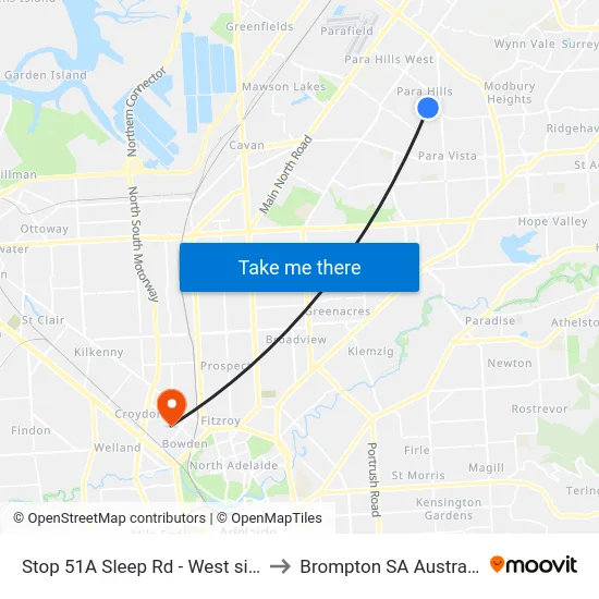 Stop 51A Sleep Rd - West side to Brompton SA Australia map