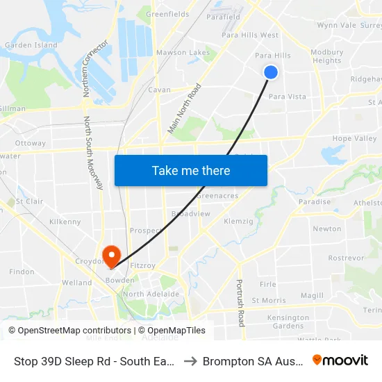 Stop 39D Sleep Rd - South East side to Brompton SA Australia map