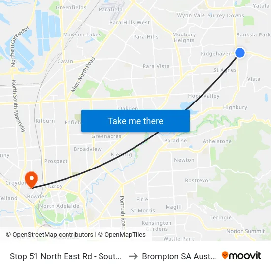 Stop 51 North East Rd - South side to Brompton SA Australia map