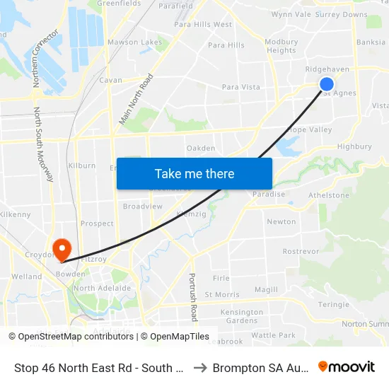Stop 46 North East Rd - South East side to Brompton SA Australia map