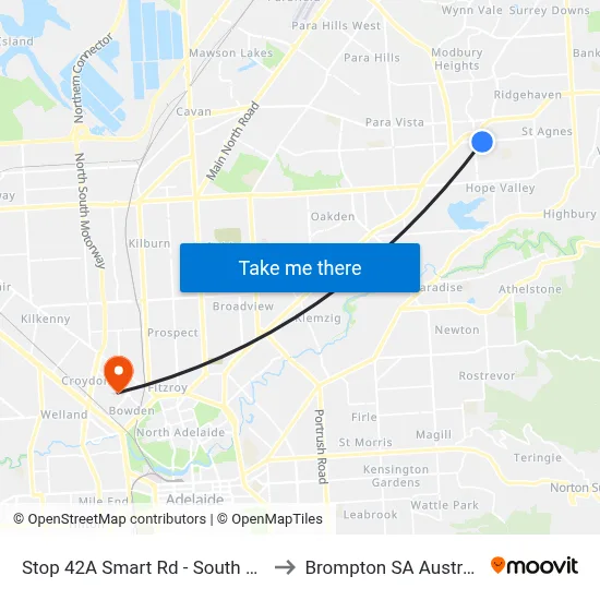 Stop 42A Smart Rd - South side to Brompton SA Australia map