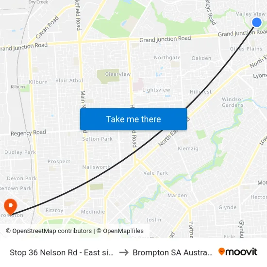 Stop 36 Nelson Rd - East side to Brompton SA Australia map