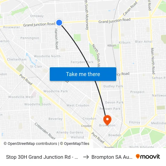 Stop 30H Grand Junction Rd - North side to Brompton SA Australia map