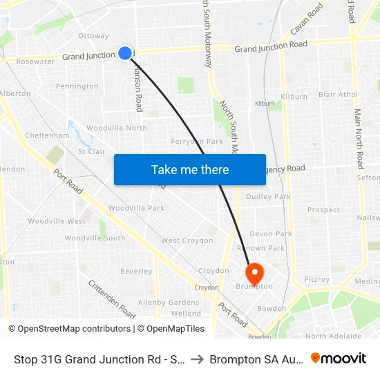 Stop 31G Grand Junction Rd - South side to Brompton SA Australia map