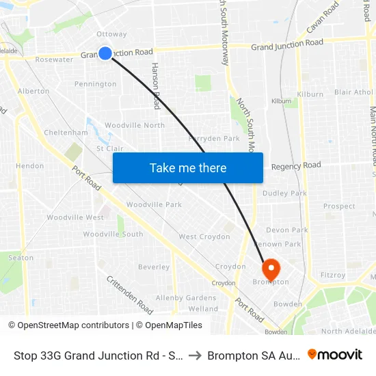 Stop 33G Grand Junction Rd - South side to Brompton SA Australia map