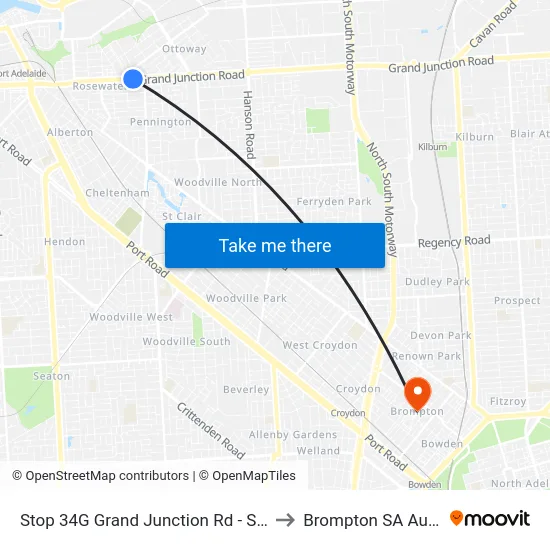 Stop 34G Grand Junction Rd - South side to Brompton SA Australia map